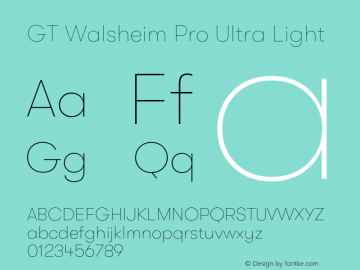 GTWalsheimPro-UltraLight Version 2.001;PS 002.001;hotconv 1.0.88;makeotf.lib2.5.64775 Font Sample