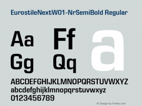 Eurostile Next W01 Nr SemiBold Version 1.00; ttfautohint (v1.6) Font Sample