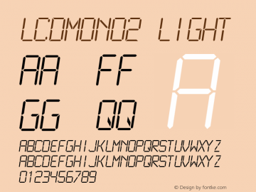 LCDMono2 Light Altsys Fontographer 4.0.4 1999/10/30 Font Sample