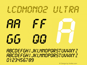 LCDMono2 Ultra Altsys Fontographer 4.0.4 1999/10/30 Font Sample