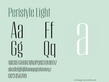 Peristyle-Light Version 1.200 Font Sample