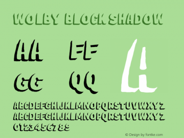 Wolby Block Shadow Version 1.000;PS 001.000;hotconv 1.0.88;makeotf.lib2.5.64775 Font Sample
