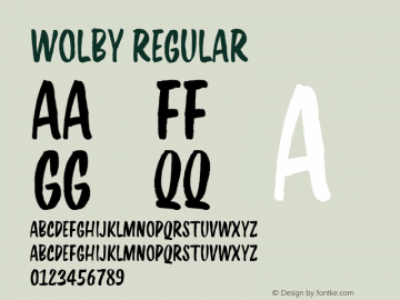 Wolby Regular Version 1.000;PS 001.000;hotconv 1.0.88;makeotf.lib2.5.64775 Font Sample