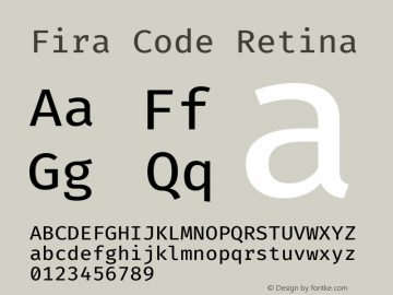 Fira Code Retina Version 1.205图片样张