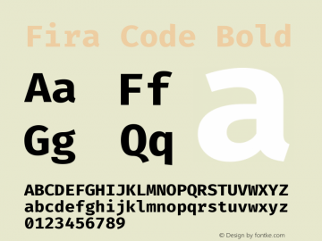 Fira Code Bold Version 1.205图片样张