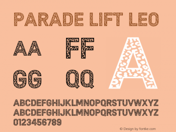 Parade LIFT Leo 1.000 Font Sample