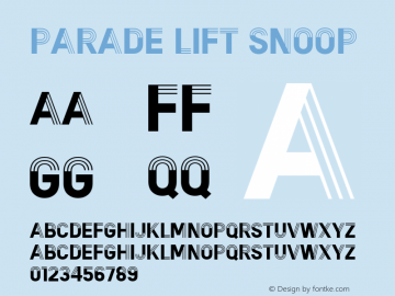 Parade LIFT Snoop 1.000 Font Sample