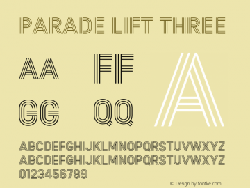 Parade LIFT Three 1.000 Font Sample