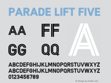 Parade LIFT Five 1.000 Font Sample