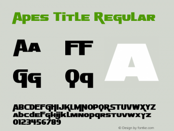 Apes Title Version 1.00 November 16, 2017, initial release Font Sample