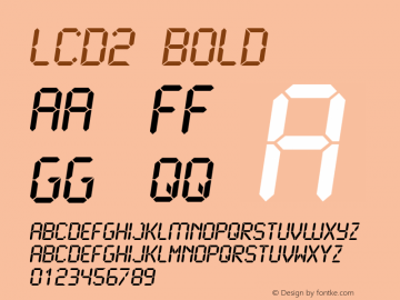 LCD2 Bold Altsys Fontographer 4.0.4 1999/10/30 Font Sample