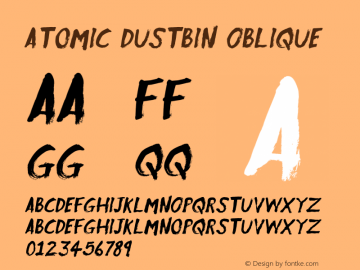 AtomicDustbin-Oblique Version 1.000;PS 001.000;hotconv 1.0.88;makeotf.lib2.5.64775图片样张