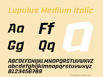 Lupulus Lupulus Italic Version 1.001;PS 001.001;hotconv 1.0.88;makeotf.lib2.5.64775 Font Sample