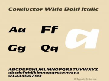 Conductor-WideBoldItalic Version 1.1 | wf-rip DC20180120图片样张