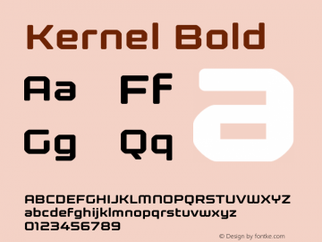 Kernel Bold Version 1.000 Font Sample