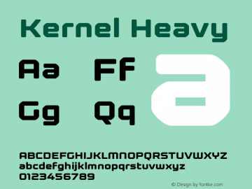 Kernel Heavy Version 1.000 Font Sample