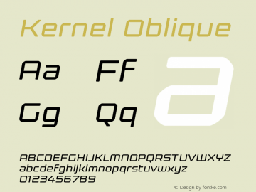 Kernel Oblique Version 1.000 Font Sample
