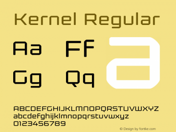 Kernel Regular Version 1.000 Font Sample