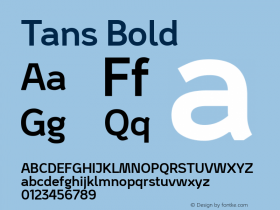 Tans Bold 1.000 Font Sample