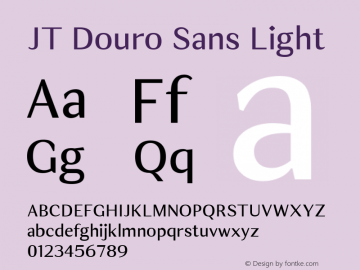 JT Douro Sans Light Version 1.000;PS 001.000;hotconv 1.0.88;makeotf.lib2.5.64775图片样张