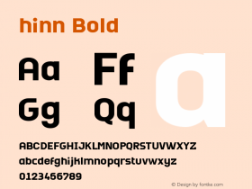 hinn Bold Version 1.000 Font Sample