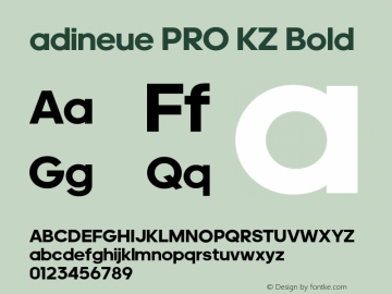 adineue PRO KZ Bold Version 1.000;PS 1.0;hotconv 1.0.72;makeotf.lib2.5.5900 Font Sample