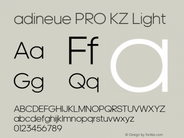 adineue PRO KZ Light Version 1.002;PS 1.0;hotconv 1.0.79;makeotf.lib2.5.61930 Font Sample
