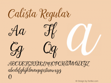 Calista Version 1.000 Font Sample