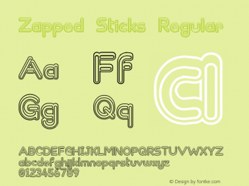 Zapped Sticks Regular 1.05 Font Sample