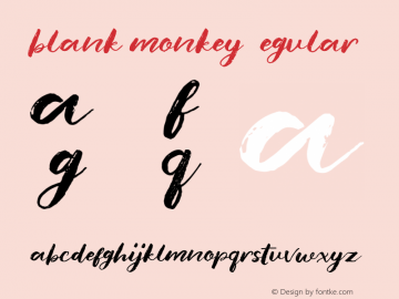 blank monkey Version 1.000 Font Sample