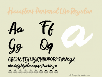 Hamsters Personal Use Version 1.000 Font Sample