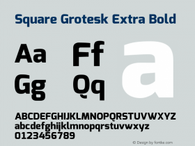 Square Grotesk ExtraBold Version 1.00 Font Sample