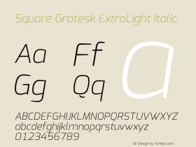 Square Grotesk ExtraLight Italic Version 1.00图片样张