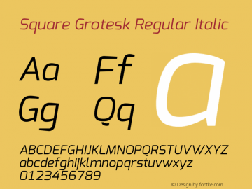 Square Grotesk Italic Version 1.00图片样张