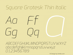 Square Grotesk Thin Italic Version 1.00图片样张