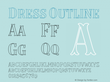 Dress Outline Version 1.0 | wf-rip DC20180415 Font Sample