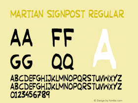 Martian Signpost Version 1.00 May 2, 2018, initial release Font Sample