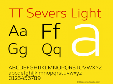 TT Severs Light Version 1.000 Font Sample