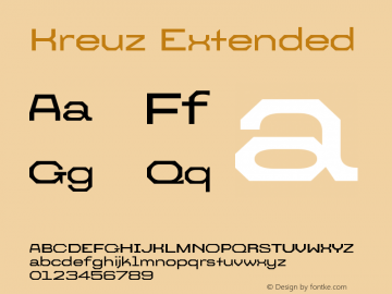 Kreuz Extended Version 2.000;PS 002.000;hotconv 1.0.88;makeotf.lib2.5.64775 Font Sample