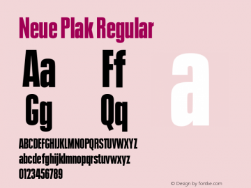 Neue Plak Compressed Black Version 1.00 Font Sample