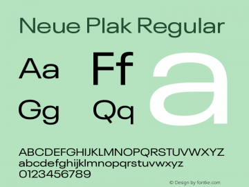 Neue Plak Extended Regular Version 1.00 Font Sample