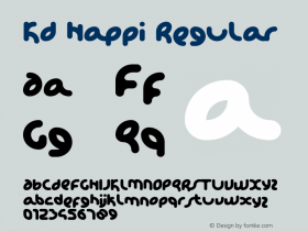 KD Happi Regular Version 1.100;PS 001.100;hotconv 1.0.88;makeotf.lib2.5.64775 Font Sample