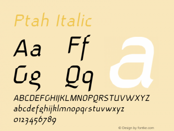 Ptah Italic Version 1.1 Font Sample