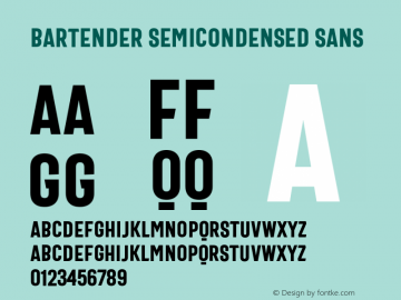 Bartender SemiCondensed Sans Version 1.000;PS 001.000;hotconv 1.0.88;makeotf.lib2.5.64775 Font Sample