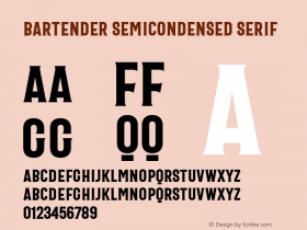 Bartender SemiCondensed Serif Version 1.000图片样张