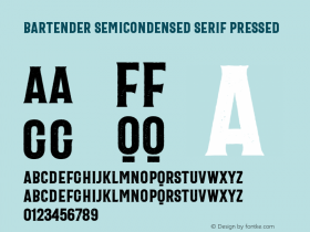 Bartender SemiCondensed Serif Pressed Version 1.000图片样张