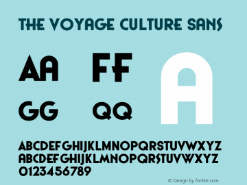 The Voyage Culture Sans Version 1.000;PS 001.000;hotconv 1.0.88;makeotf.lib2.5.64775图片样张