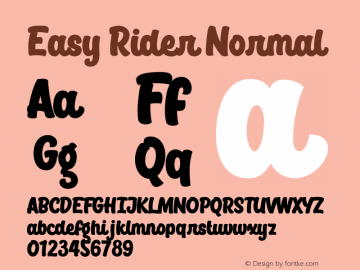 Easy Rider Normal Version 1.000;PS 001.000;hotconv 1.0.88;makeotf.lib2.5.64775 Font Sample