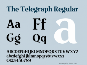 The Telegraph Regular Version 1.000;PS 001.000;hotconv 1.0.88;makeotf.lib2.5.64775 Font Sample