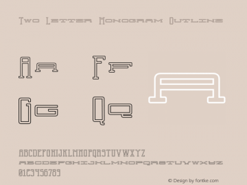 Two Letter Monogram Outline Version 1.000 Font Sample